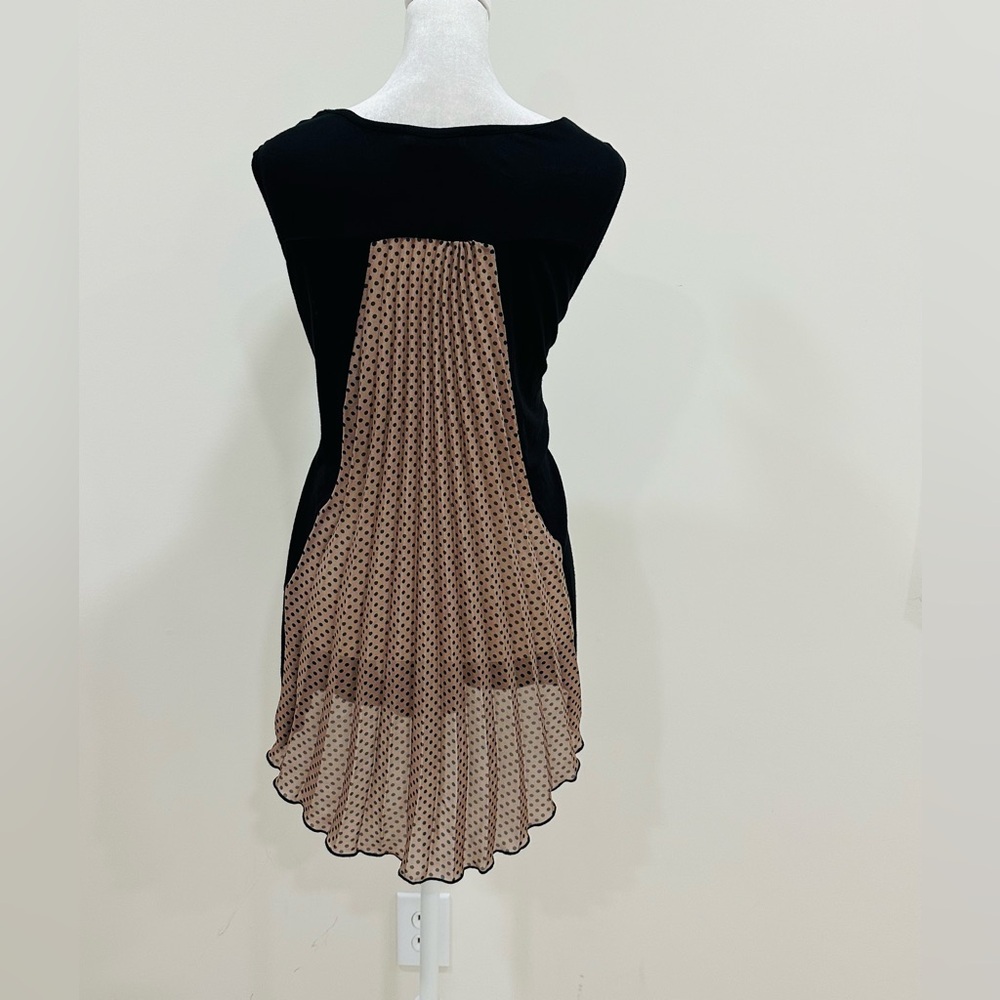 Tutta Bella Maternity EUC Black Flowy Pleated Polka-Dot Tank Top - SIZE XXL‎